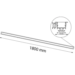 Sklep Kaja Podtynkowa lampa z ciepłym światłem 180cm 3000K ANT 1837 HIATE | Kaja* Lampy Led|Oprawy Podtynkowe