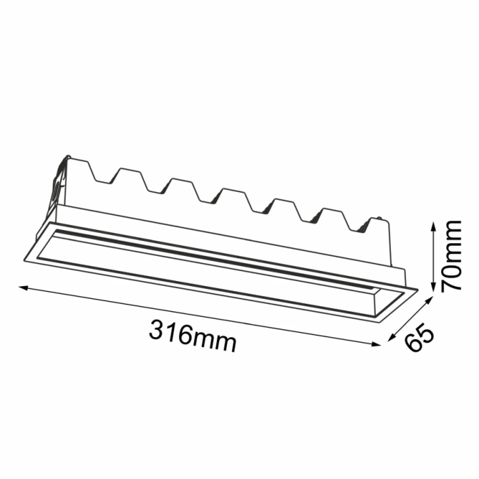 Sklep Kaja Podtynkowa listwa ze światłem LED 20W 3000K ANT 3050 A-GLARE | Kaja* Oprawy Podtynkowe|Lampy Led