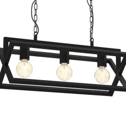 Sklep Kaja Podłużna, czarna lampa wisząca na trzy żarówki MLP8563 z serii ARNOLD | Kaja Ośw Clearance