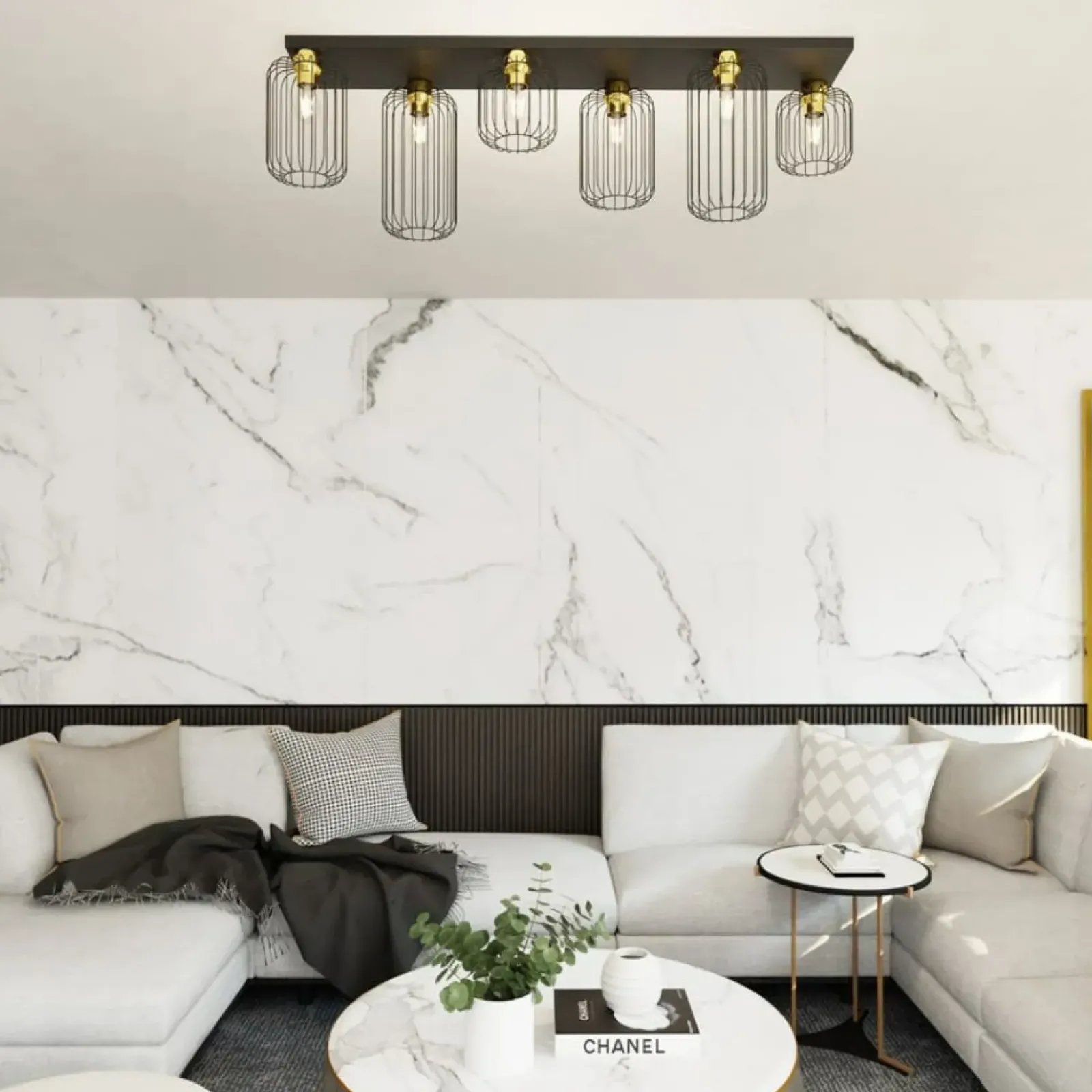 Sklep Kaja Podłużna lampa sufitowa do pokoju dziennego 1366/6 z serii BARN Cheap