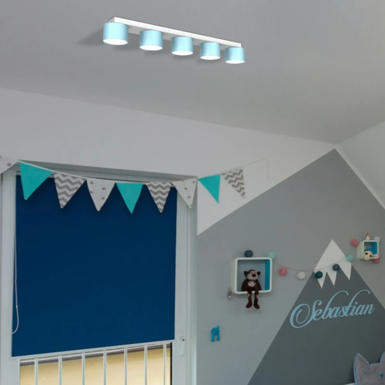 Sklep Kaja Podłużna lampa sufitowa, pięć punktów świetlnych MLP7552 z serii DIXIE | Kaja Oś Fashion