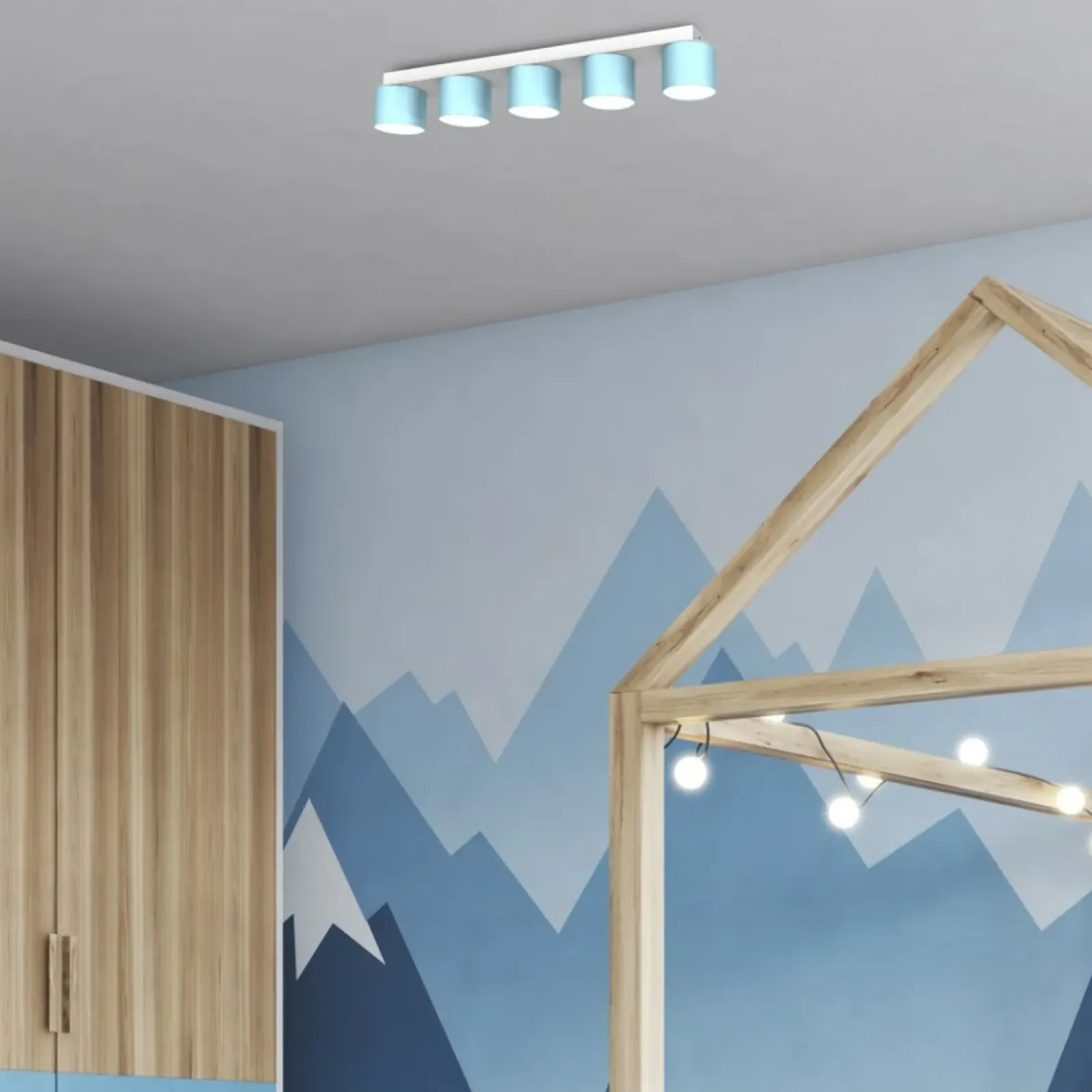 Sklep Kaja Podłużna lampa sufitowa, pięć punktów świetlnych MLP7552 z serii DIXIE | Kaja Oś Fashion