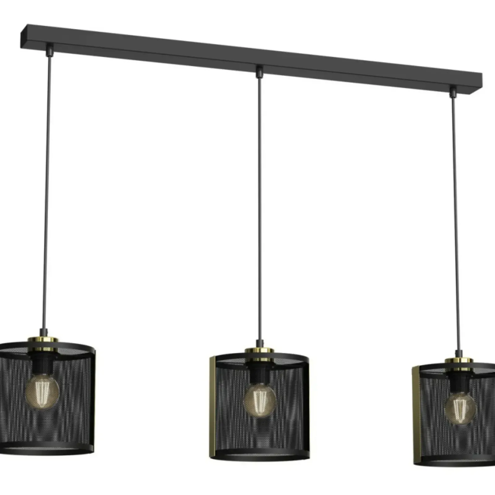 Sklep Kaja Podłużna lampa wisząca, trzy ażurowe abażury LX 4150 z serii KAGA czarny Best