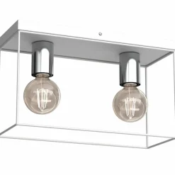 Sklep Kaja Podwójna, biało-srebrna lampa sufitowa LX 4352 HOMEN | Kaja Discount