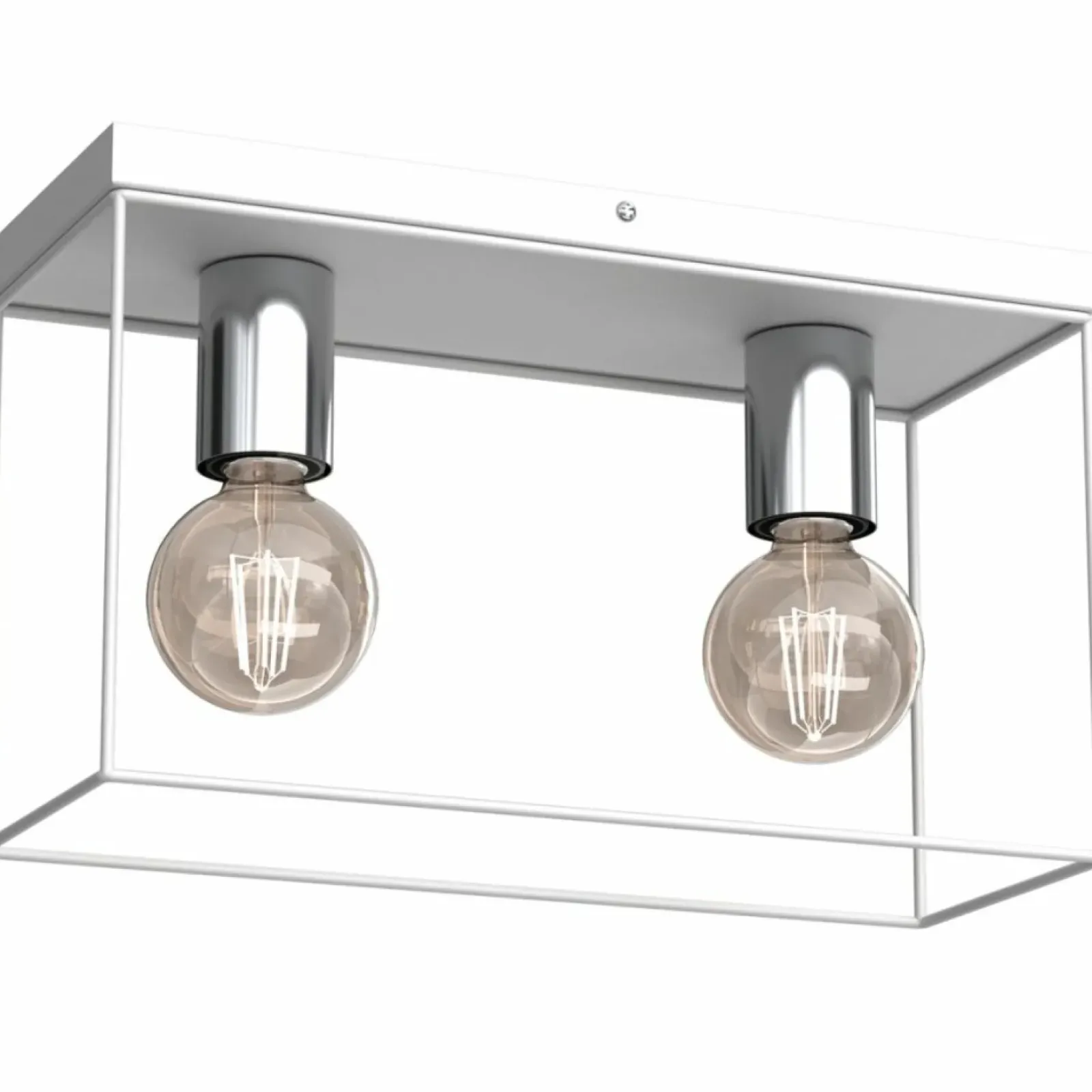 Sklep Kaja Podwójna, biało-srebrna lampa sufitowa LX 4352 HOMEN | Kaja Discount