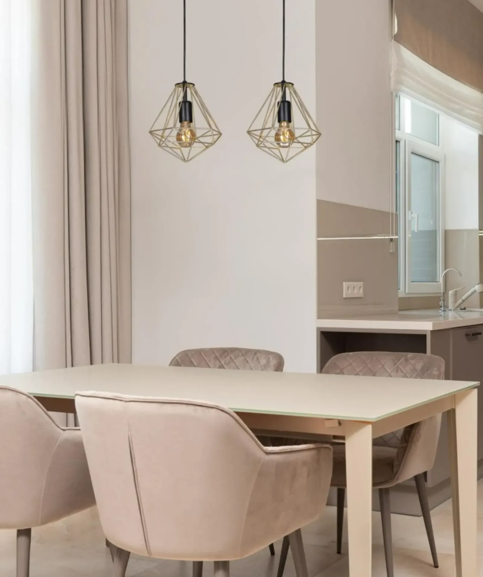 Sklep Kaja Podwójna, dekoracyjna lampa wisząca K-4811 GOLD | Kaja Oświetlenie Flash Sale