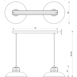 Sklep Kaja Podwójna lampa wisząca na listwie, duży gwint MLP7705 z serii FELIX | Kaja Oświe New