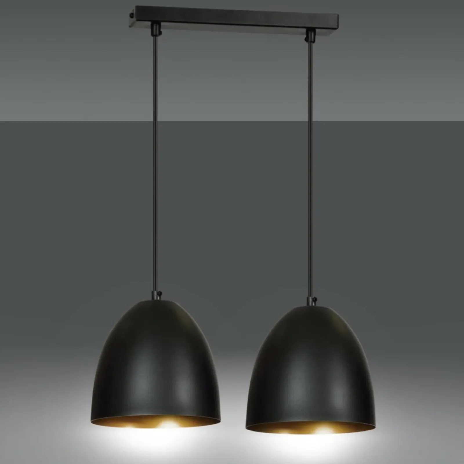 Sklep Kaja Podwójna lampa wisząca w kolorze czarno-złotym 410/2 | Kaja Outlet