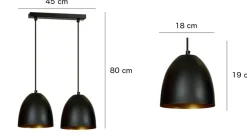 Sklep Kaja Podwójna lampa wisząca w kolorze czarno-złotym 410/2 | Kaja Outlet