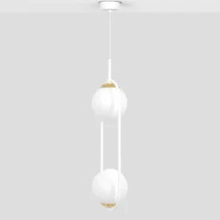 Sklep Kaja Podwójna lampa wisząca z białymi kloszami K-5301 z serii ARLENA Fashion
