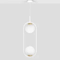 Sklep Kaja Podwójna lampa wisząca z białymi kloszami K-5301 z serii ARLENA Fashion