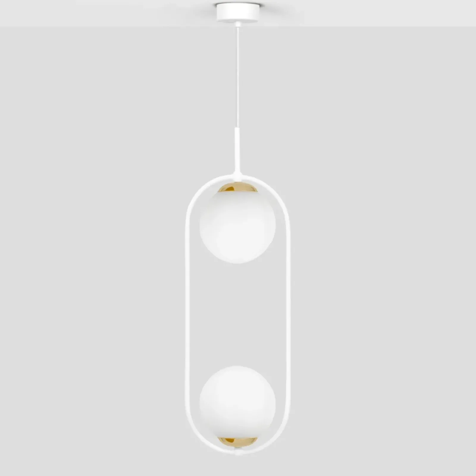 Sklep Kaja Podwójna lampa wisząca z białymi kloszami K-5301 z serii ARLENA Fashion