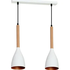 Sklep Kaja Podwójna lampa wisząca z dekoracyjnym drewnem LX 9107 z serii MUZA Discount