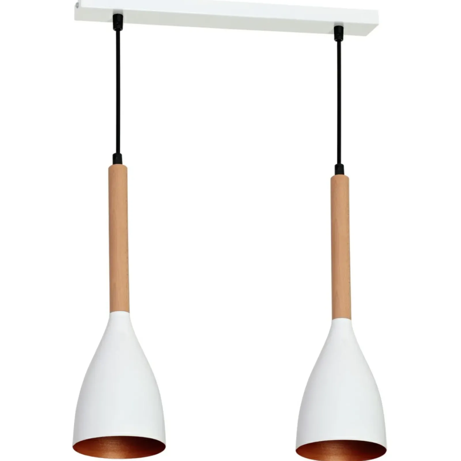 Sklep Kaja Podwójna lampa wisząca z dekoracyjnym drewnem LX 9107 z serii MUZA Discount
