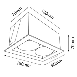 Sklep Kaja Podwójna oprawa wpustowa GU10 15x9cm ANT 3034 CAGE | Kaja Oświetlenie* Oprawy Podtynkowe