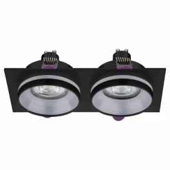 Sklep Kaja Podwójna, podtynkowa oprawa na żarówki GU10 TK 6925 JET BLACK | Kaja* Oprawy Podtynkowe