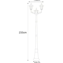 Sklep Kaja Podwójna zewnętrzna lampa K-7064A2/2 CZ/ZŁ STANDARD | Kaja Oświetlenie* Latarnie Ogrodowe|Lampy Ogrodowe Stojące