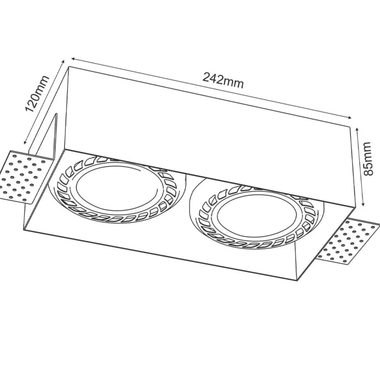 Sklep Kaja Podwójne oczko wpustowe 12x24,2cm GU10/ES111 ANT 3271 z serii CAGE* Oprawy Podtynkowe