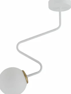 Sklep Kaja Pojedyncza, biała lampa sufitowa z kloszem SIG 33304 z serii ZIGZAG Sale