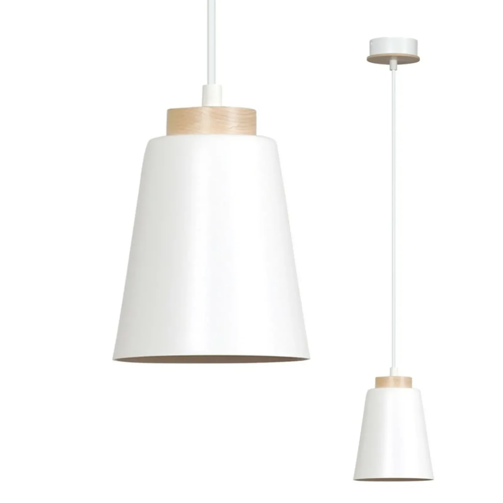 Sklep Kaja Pojedyncza biała lampa wisząca z dużym gwintem 443/1 | Kaja Store