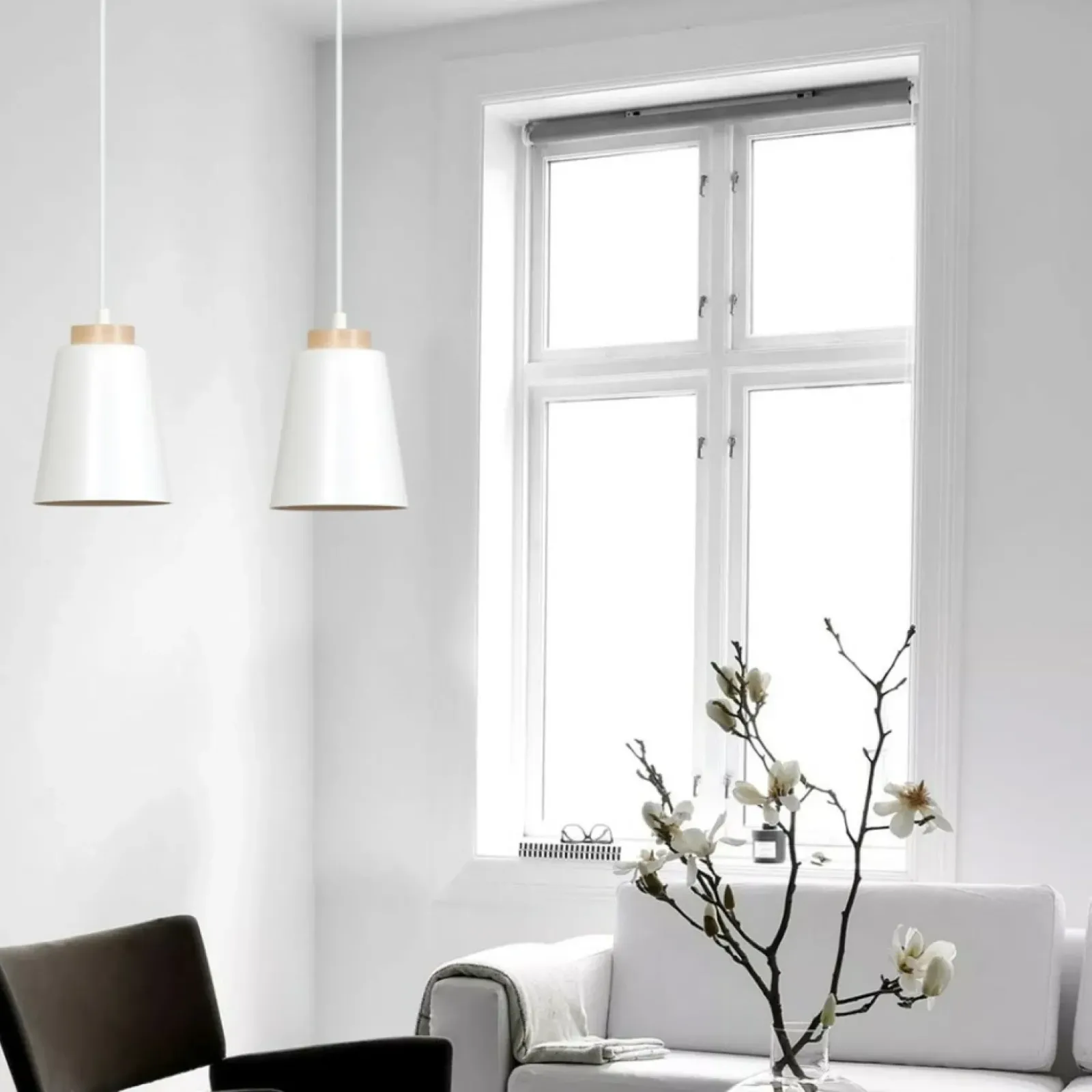 Sklep Kaja Pojedyncza biała lampa wisząca z dużym gwintem 443/1 | Kaja Store