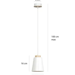 Sklep Kaja Pojedyncza biała lampa wisząca z dużym gwintem 443/1 | Kaja Store