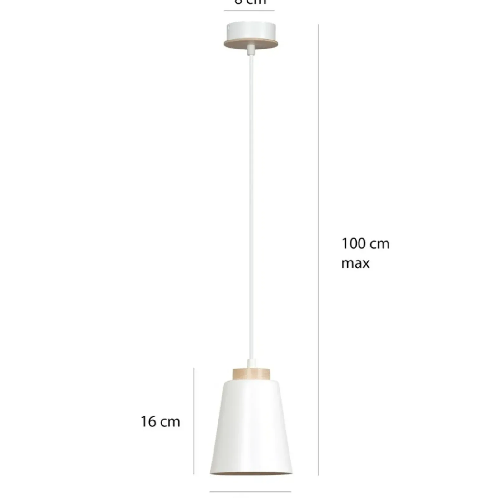 Sklep Kaja Pojedyncza biała lampa wisząca z dużym gwintem 443/1 | Kaja Store