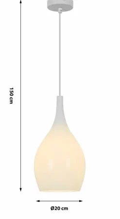 Sklep Kaja Pojedyncza, biała lampa wisząca z kloszem WF 6031-0106 BLANCO | Kaja biały Sale