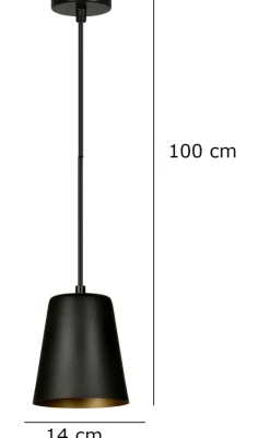 Sklep Kaja Pojedyncza czarno-złota lampa wisząca z kloszem 415/1 | Kaja Fashion