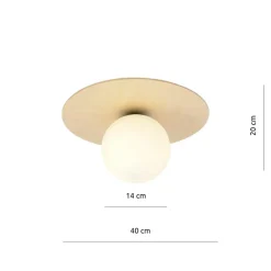 Sklep Kaja Pojedyncza lampa sufitowa z białym kloszem 1142/1B KENZO | Kaja Fashion
