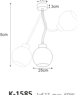 Sklep Kaja Pojedyncza lampa sufitowo-ścienna z kloszem K-1585 MELO | Kaja* Żyrandole Z Kloszami|Żyrandole Nowoczesne