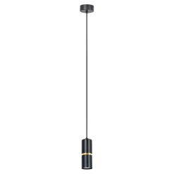 Sklep Kaja Pojedyncza lampa wisząca, czarna tuba z obręczą K-5240 z serii INES Cheap