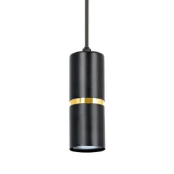 Sklep Kaja Pojedyncza lampa wisząca, czarna tuba z obręczą K-5240 z serii INES Cheap