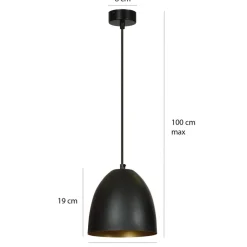 Sklep Kaja Pojedyncza lampa wisząca w kolorze czarnym 410/1 | Kaja Oświetlenie Discount