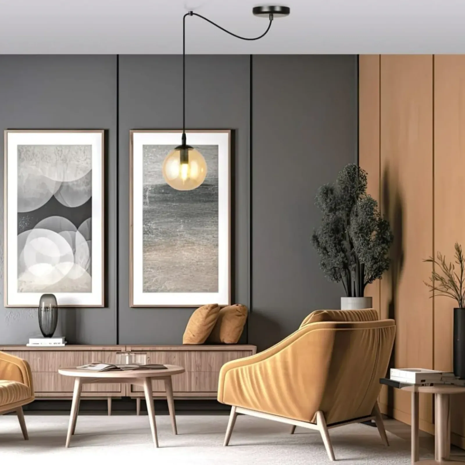 Sklep Kaja Pojedyncza lampa wisząca w kolorze miodowym 938/1 | Kaja Oświetlenie Best