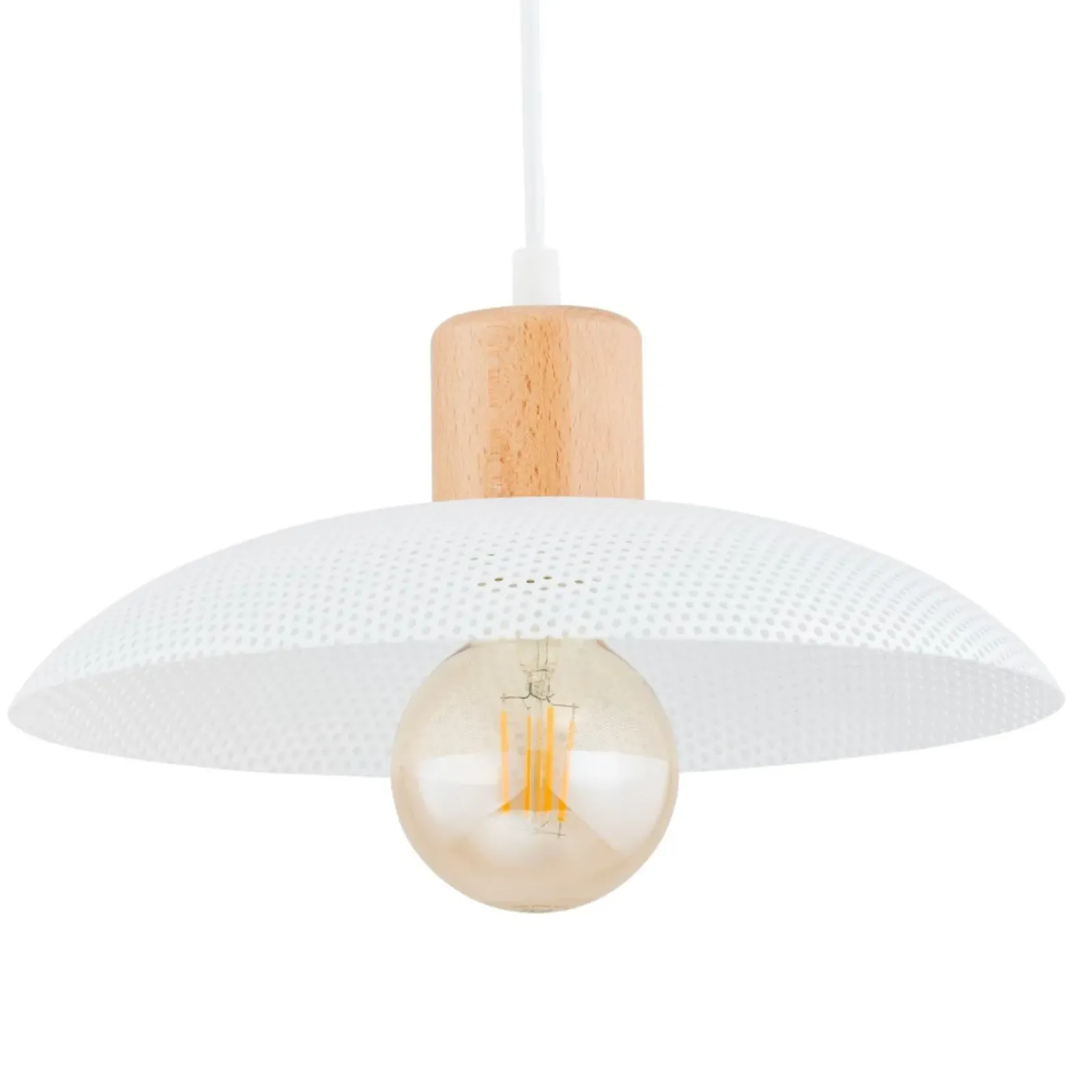 Sklep Kaja Pojedyncza lampa wisząca z drewnem 1319/1 KOBE | Kaja Oświetlenie biały Sale