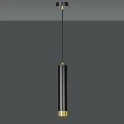 Sklep Kaja Pojedyncza lampa wisząca ze złotym elementem 644/1 | Kaja Oświetlenie Fashion