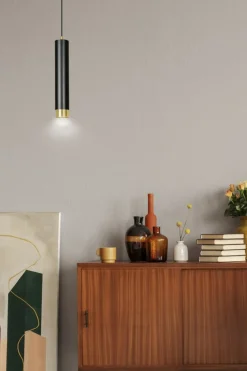 Sklep Kaja Pojedyncza lampa wisząca ze złotym elementem 644/1 | Kaja Oświetlenie Fashion