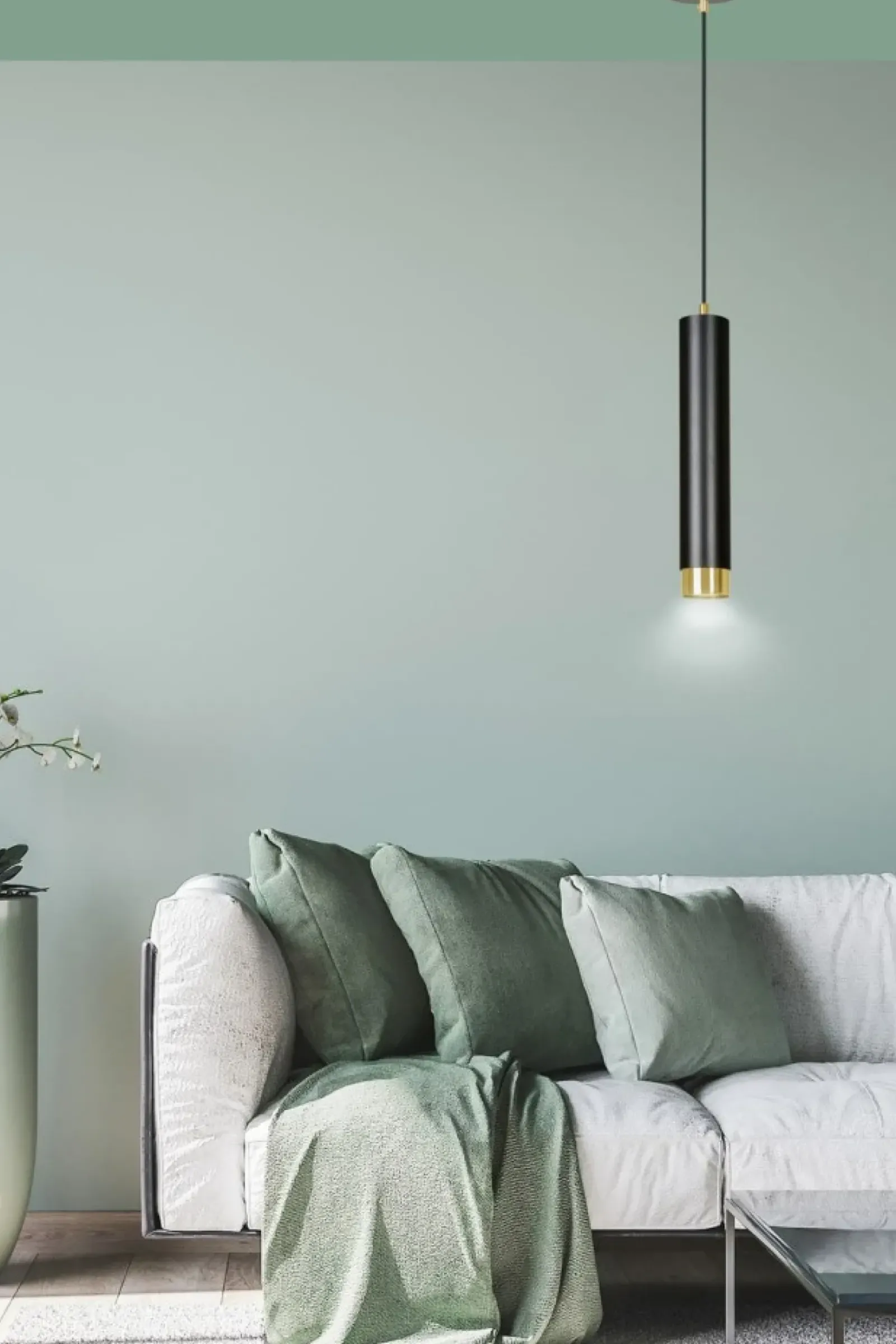 Sklep Kaja Pojedyncza lampa wisząca ze złotym elementem 644/1 | Kaja Oświetlenie Fashion