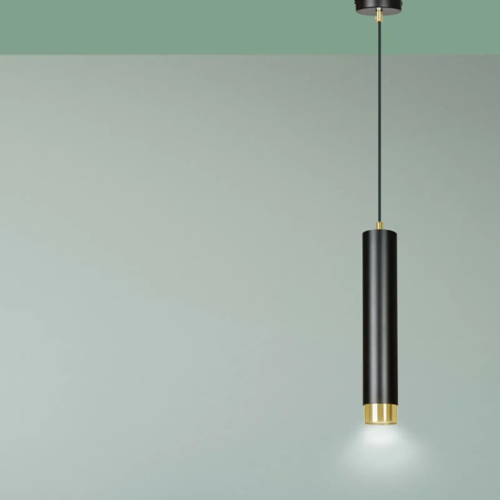 Sklep Kaja Pojedyncza lampa wisząca ze złotym elementem 644/1 | Kaja Oświetlenie Fashion
