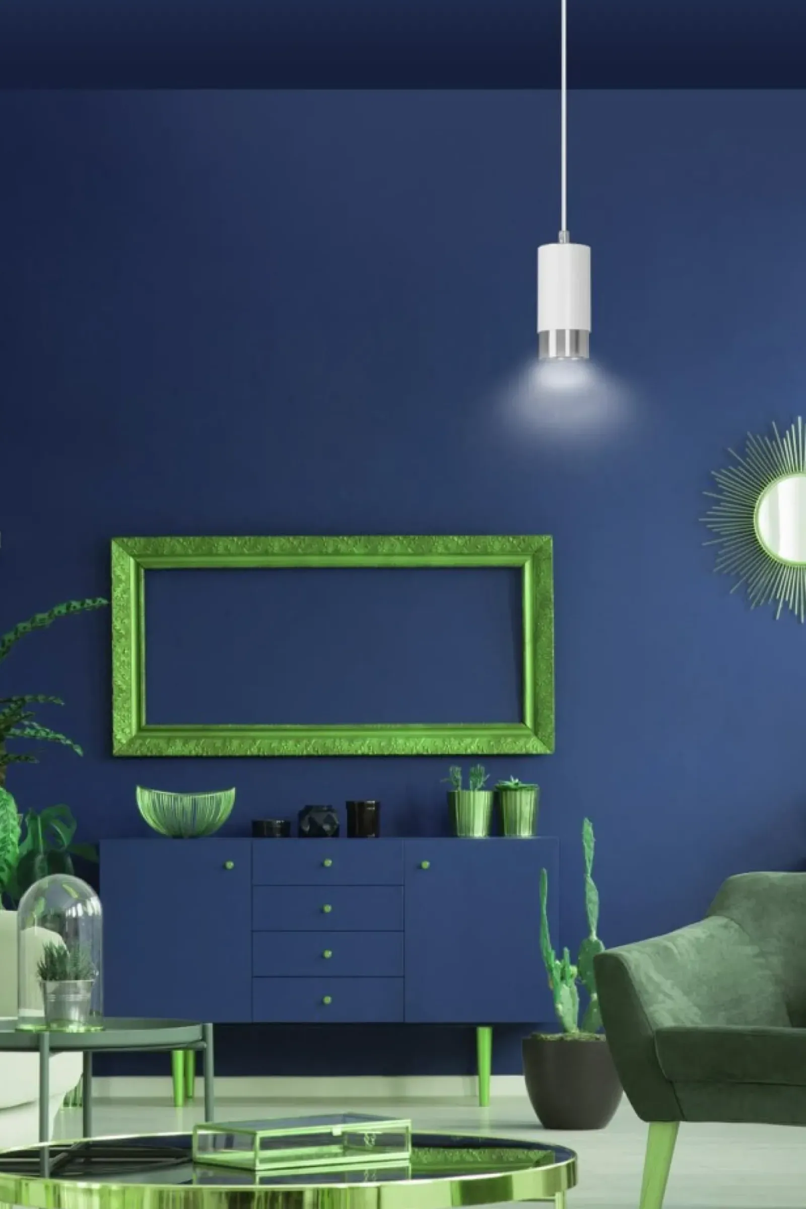 Sklep Kaja Pojedyncza lampa wisząca ze srebrnym zdobieniem 814/1 | Kaja Store