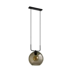 Sklep Kaja Pojedyncza lampa wisząca z dymionym kloszem 9364 | Kaja Oświetlenie czarny Shop