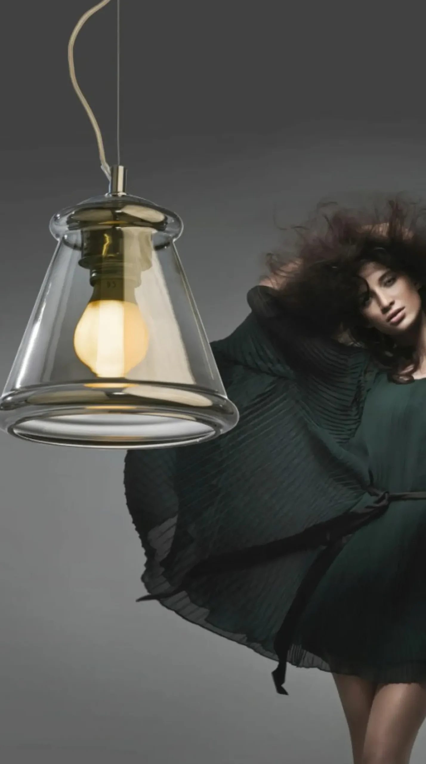 Sklep Kaja Pojedyncza lampa wisząca z ozdobnym kloszem AZ0453 KEN | Kaja dymiony Fashion