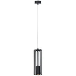 Sklep Kaja Pojedyncza lampa wisząca z drucianym kloszem K-4930 | Kaja Oświetlenie czarny Discount