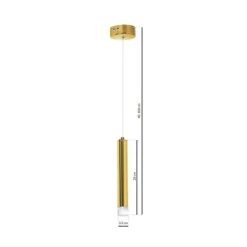 Sklep Kaja Pojedyncza lampa wisząca, złota, ledowa tuba ML5713 z serii GOLDIE | Kaja Oświet Store