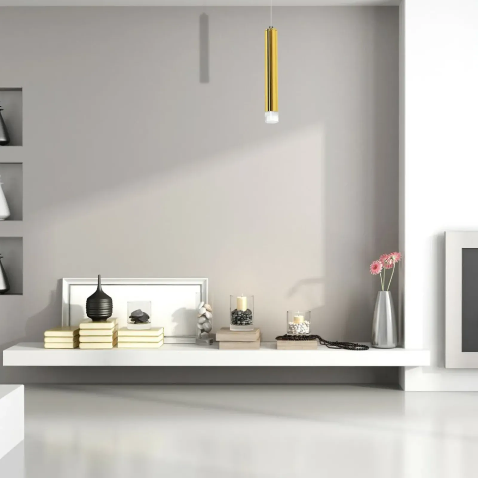 Sklep Kaja Pojedyncza lampa wisząca, złota, ledowa tuba ML5713 z serii GOLDIE | Kaja Oświet Store