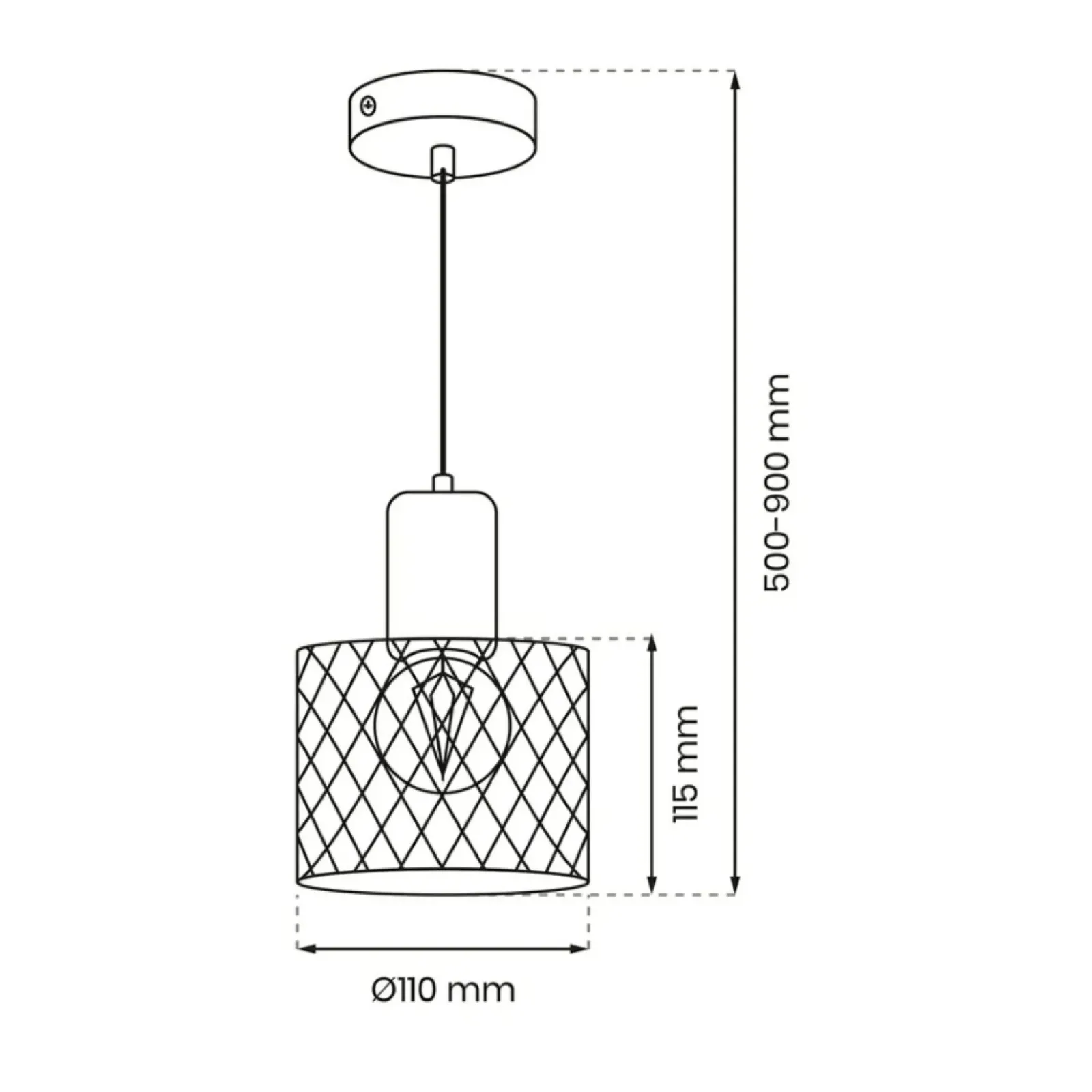 Sklep Kaja Pojedyncza lampa wisząca z drucinym kloszem MLP8559 z serii SOBRESA | Kaja Oświe New