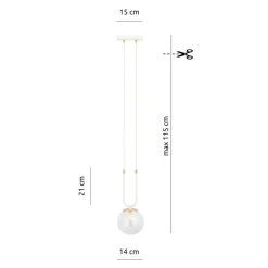 Sklep Kaja Pojedyncza lampa wisząca z okrągłym kloszem 1116/1 GLAM | Kaja Cheap