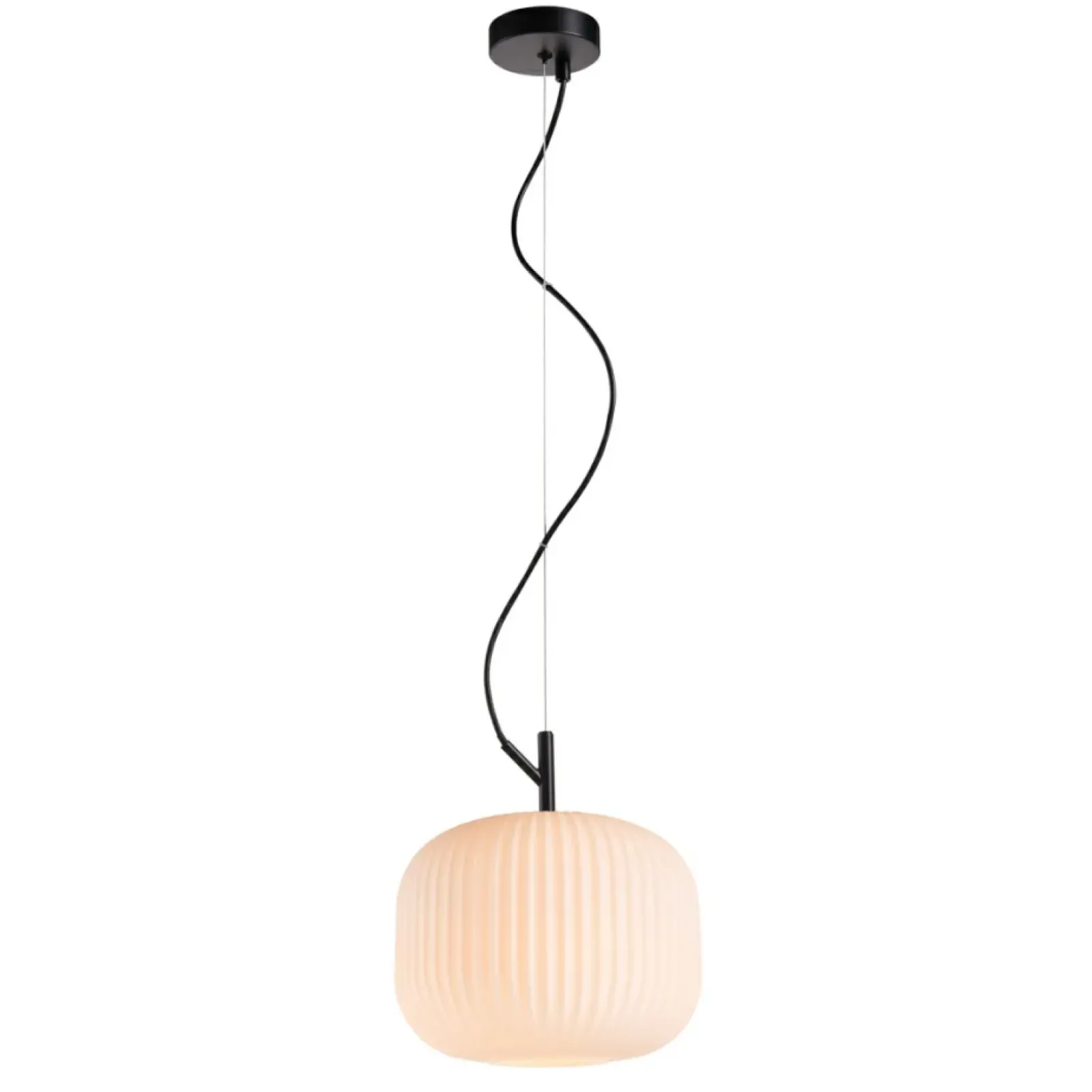 Sklep Kaja Pojedyncza lampa z białym kloszem PND-64536A-M-BL-OPA RUES | Kaja Hot