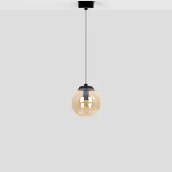 Sklep Kaja Pojedyncza lampa z bursztynowym kloszem K-5160 z serii DELTA | Kaja Clearance